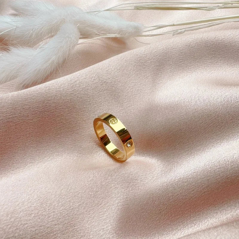 Trend Luxury Brand Cross Stainless Steel Zircon Ring With Stone For Woman Girl For Men Couple Finger Wedding Ring bague femme