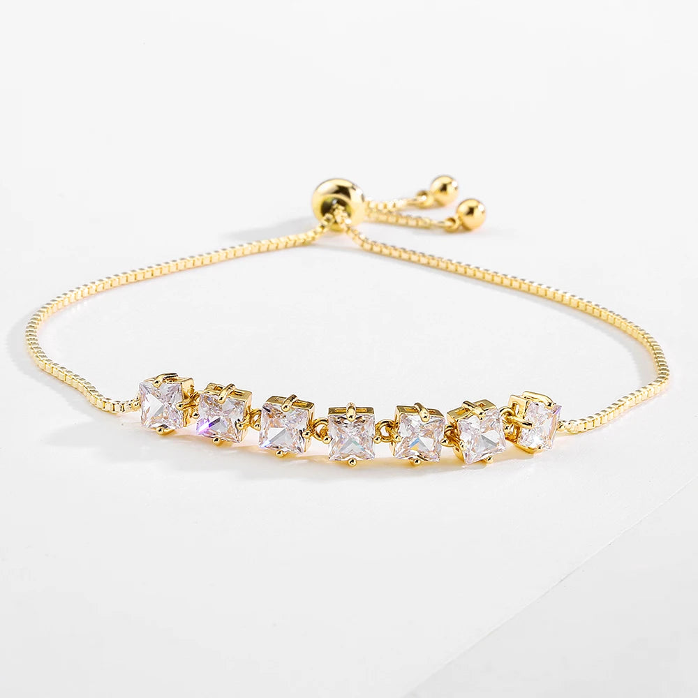 Trendy Circle Interlocked Gold-Color Charm Bangle For Women Men Personally Bracelet Party Girls Exquisite Accessories Jewelry