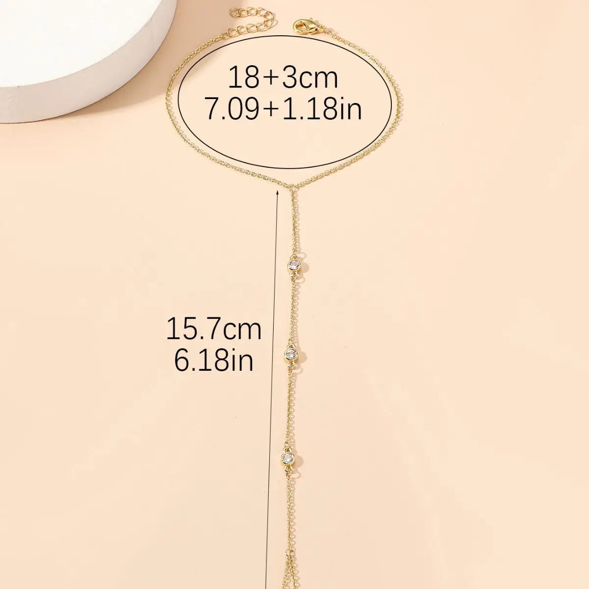 ZAKOL Fashion Women's Gold Color Hand Chain Bracelets With Crystal Exquisite Finger Bracelet Wedding Jewelry