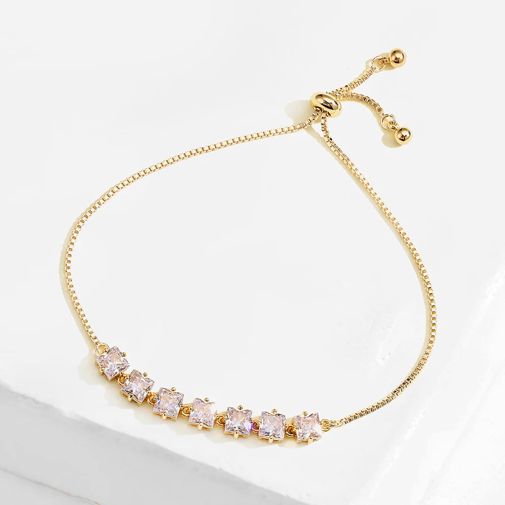 Trendy Circle Interlocked Gold-Color Charm Bangle For Women Men Personally Bracelet Party Girls Exquisite Accessories Jewelry