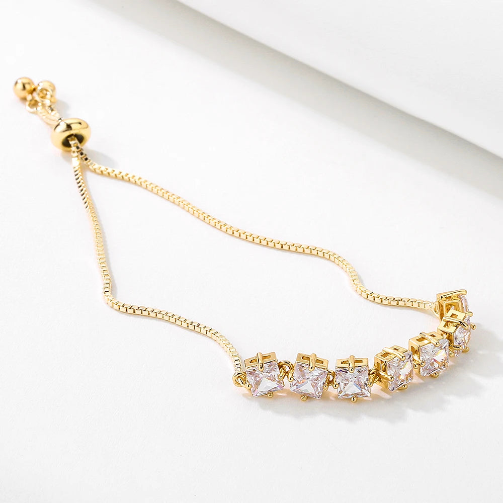 Trendy Circle Interlocked Gold-Color Charm Bangle For Women Men Personally Bracelet Party Girls Exquisite Accessories Jewelry