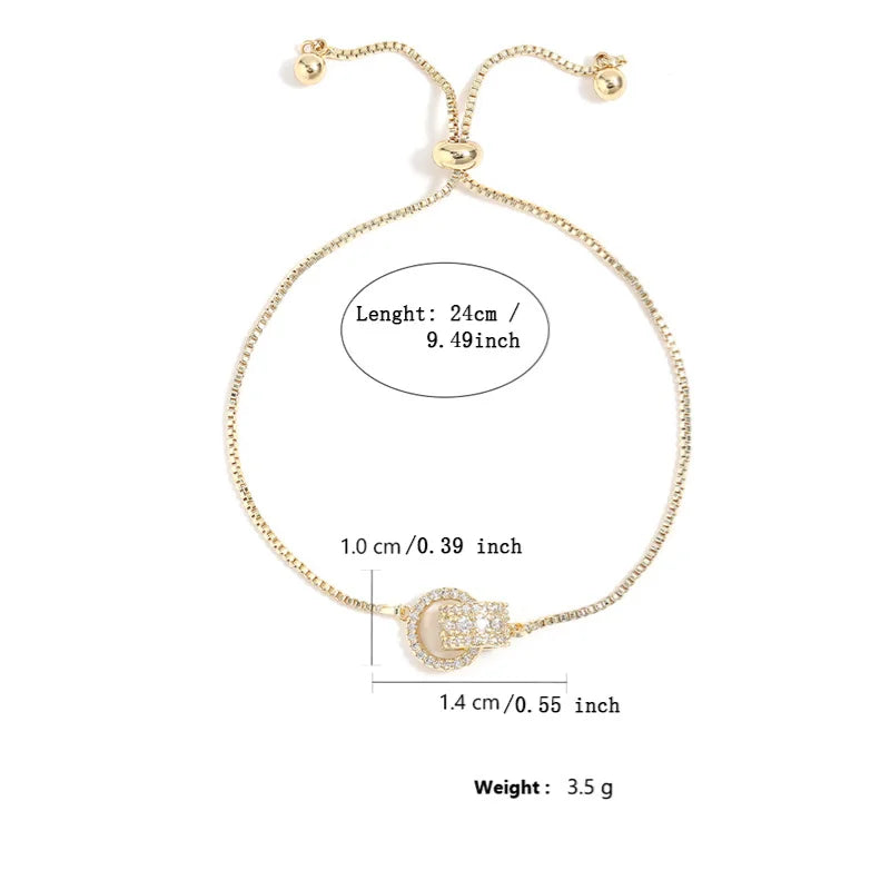 Trendy Circle Interlocked Gold-Color Charm Bangle For Women Men Personally Bracelet Party Girls Exquisite Accessories Jewelry